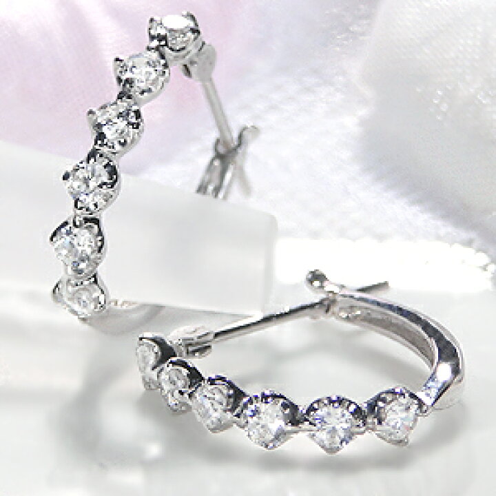 楽天市場】pt900【0.5ct】ダイヤモンド フープピアスジュエリー ピアス 