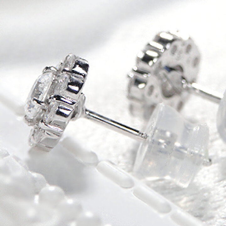 楽天市場】pt900【1.0ct】フラワー ダイヤモンド ピアスダイヤピアス  
