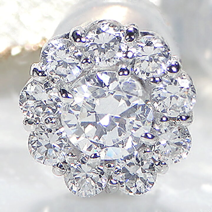 楽天市場】pt900【1.0ct】フラワー ダイヤモンド ピアスダイヤピアス  