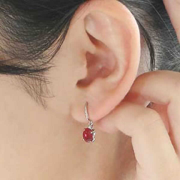 楽天市場】pt900 ルビー フック ピアス！ルビーピアス プラチナピアス 