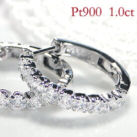 pt900【1.0ct】フープ エタニティ ダイヤモンド ピアス人気 ジュエリー アクセサリー ダイアピアス 中折れ プラチナピアス ダイアモンド フープ Pt900 エタニティピアス 1カラット 1.0ct ダイア 4月誕生石 送料無料 品質保証書 ギフト プレゼント