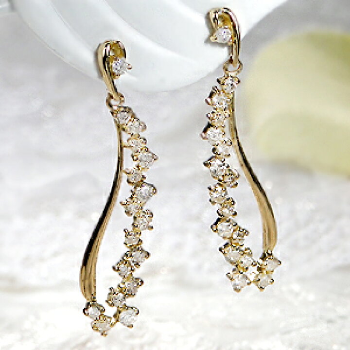 楽天市場】K18YG【0.5ct】ダイヤモンド ピアスダイヤピアス 可愛い 