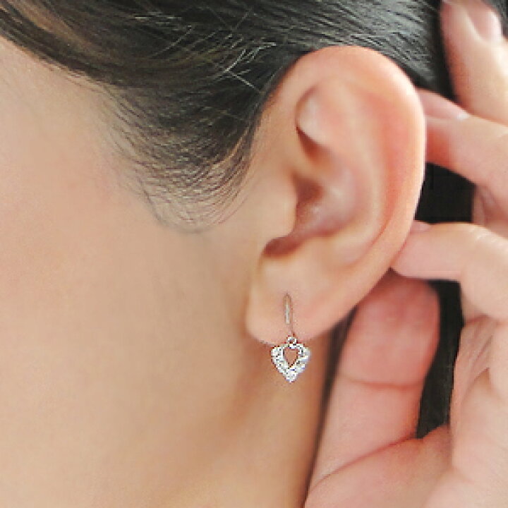 楽天市場】K18WG【0.3ct】ハート ダイヤモンド ピアスダイヤピアス  