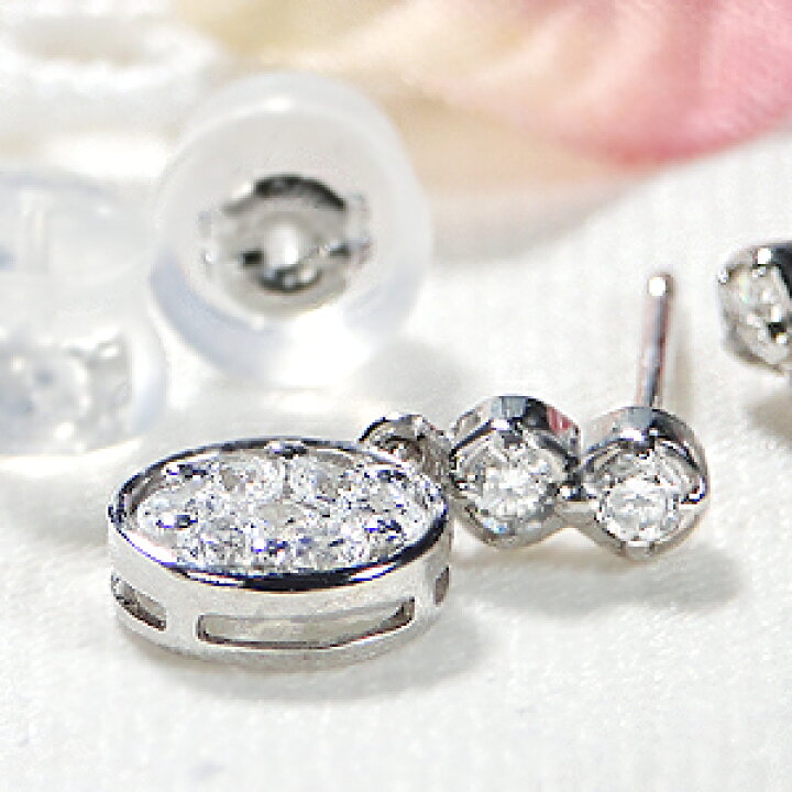 楽天市場】pt900【0.50ct】ダイヤモンド ピアスサークル ダイヤピアス 