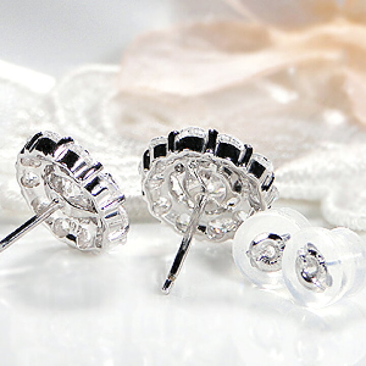 楽天市場】Pt900【2.0ct】ダイヤモンド フラワー ピアスダイヤピアス 