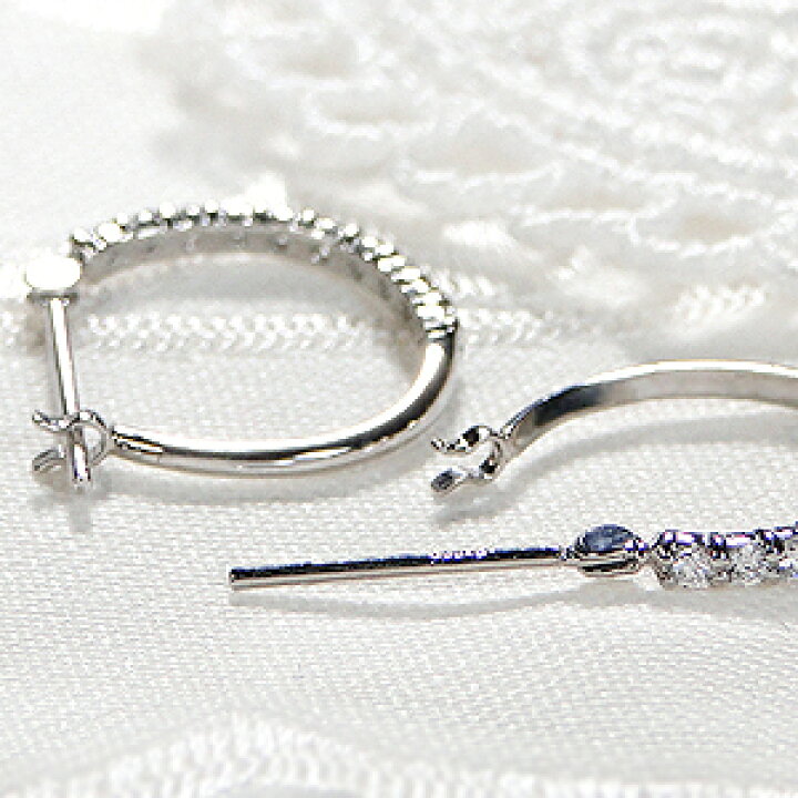 楽天市場】Pt900【0.30ct】ダイヤモンド フープピアスダイヤピアス 