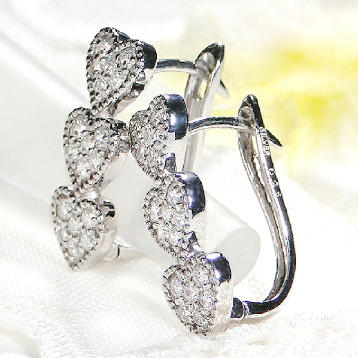楽天市場】Pt900【0.5ct】ハート ダイヤモンド ピアス人気 ジュエリー 