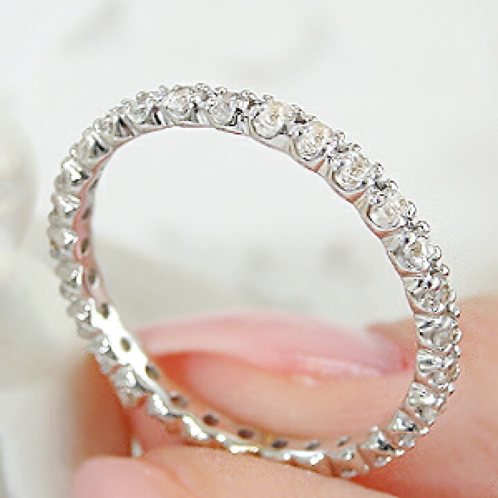 楽天市場】K18WG/PG/YG【0.5ct】ホワイトサファイヤ フルエタニティ  
