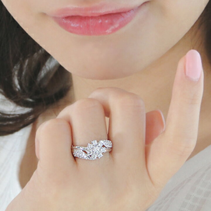 楽天市場】pt900【1.00ct】フラワー ダイヤモンド リングレディース 