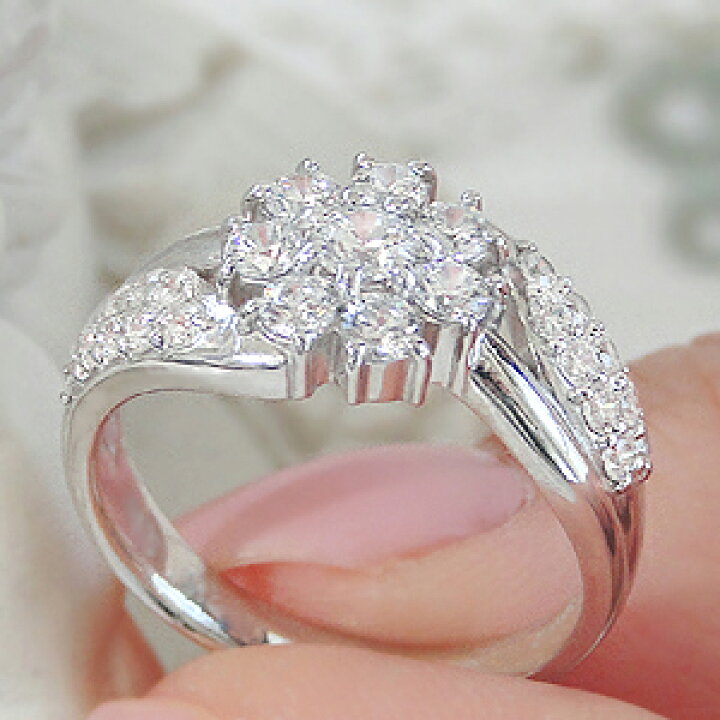 楽天市場】pt900【1.00ct】フラワー ダイヤモンド リングレディース 