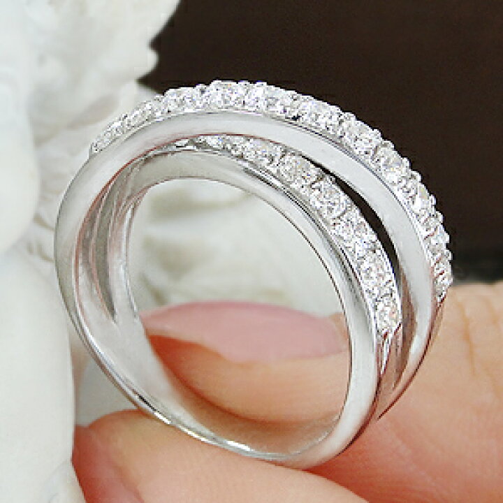 楽天市場】Pt900【0.70ct】ダイヤモンド クロス リング指輪 リング  