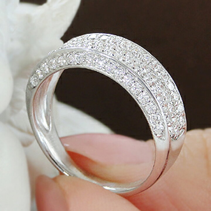 楽天市場】pt900【1.0ct】ダイヤモンド パヴェ リング【送料無料 