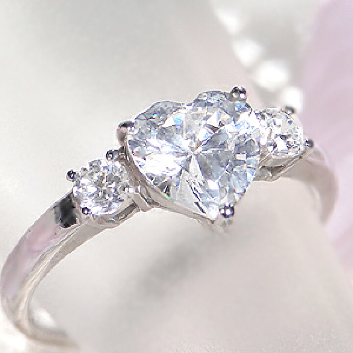 楽天市場】Pt900【1.2ct】ハートシェイプ ダイヤモンド リング【送料 
