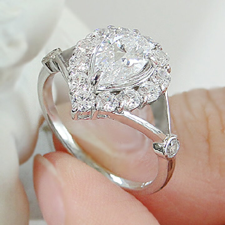 楽天市場】Pt900【1.7ct】ペアーシェイプ（雫）ダイヤモンド リング 