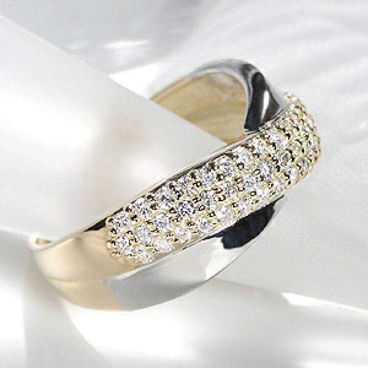 楽天市場】Pt900/K18YG【0.50ct】ダイヤモンド コンビ リング 