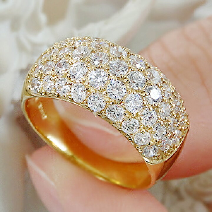 楽天市場】K18YG 2.0ct 豪華 ダイヤモンド パヴェ エタニティ リング 