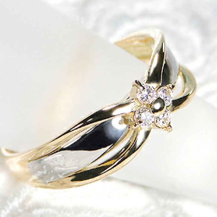 楽天市場】Pt900/K18YG【0.16ct】ダイヤモンド コンビ リング 