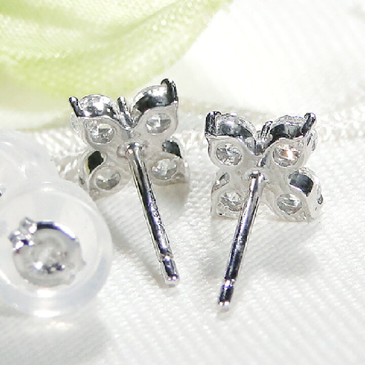 楽天市場】Pt900【0.50ct】フラワーモチーフ ダイヤモンド ピアス  