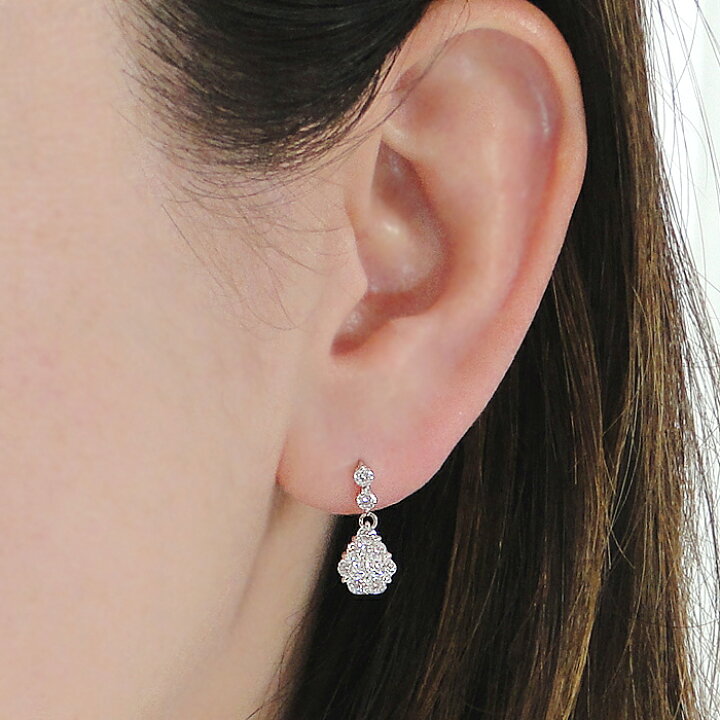 楽天市場】pt900【1.0ct】ダイヤモンド ピアスつゆ 雫 ペアシェイプ 