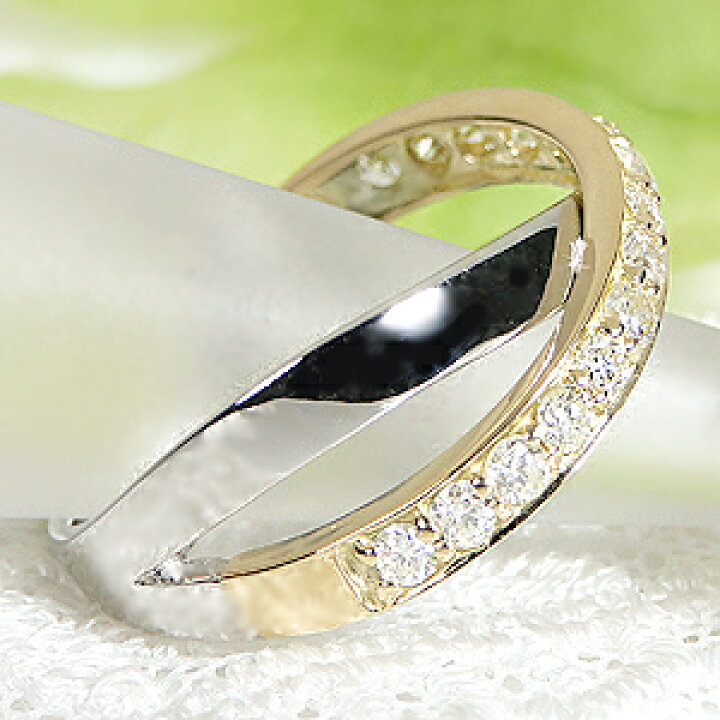 楽天市場】Pt900/K18YG【0.5ct】ダイヤモンド クロス リング指輪 