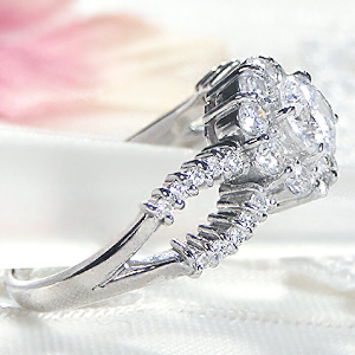 楽天市場】【中央宝研鑑定書付】pt900【1.1ct】フラワー ダイヤモンド 