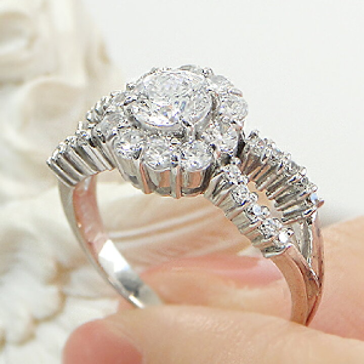 楽天市場】【中央宝研鑑定書付】pt900【1.1ct】フラワー ダイヤモンド 