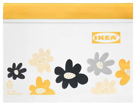 イケア　ISTAD フリーザーバッグ イエロー 0.2L 60枚（花柄）