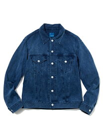 GOOD ON グッドオン GOLT2306IS HEAVY JERSEY 3RD G-JAN INDIGO SHAVE ヘビージャジー Gジャン メンズ レディース ユニセックス M L インディゴ染め シェイブ加工 日本製 アメリカ綿 コットン100％ 前開き 羽織 軽アウター