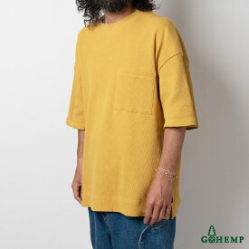 GOHEMP ゴーヘンプ GHC4479MWF WIDE SLIT TEE Waffle ワイドスリットT メンズ レディース ユニセックス ヘンプ オーガニックコットン 半袖Tシャツ M L XL ドライな質感 柔らかな肌触り アウトドア デイリーウェア ワイド ワッフル Tシャツ ルーズ