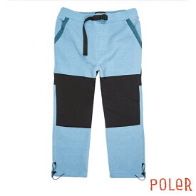 POLeR ポーラー 233APU4505 SHERPA FLEECE PANT シェルパフリースパンツ 耐久性が欲しいお尻と膝にナイロン生地で補強 裾にドローコードあり