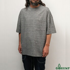 GOHEMP ゴーヘンプ GHC4479TP WIDE SLIT TEE (杢) ワイドスリットT メンズ レディース ユニセックス ヘンプ オーガニックコットン 半袖Tシャツ M L XL ドライな質感 柔らかな肌触り アウトドア デイリーウェア ワイド Tシャツ ルーズ