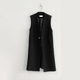 【短納期】ジレ カジュアルコート ロング ジレ ベスト レディース パール トレンチベスト スーツ ノーカラー アウター XS S M L 2XL 大きいサイズ ブラック ネイビー ロング丈 春 夏 秋 カジュアル シンプル スリット 卒業式