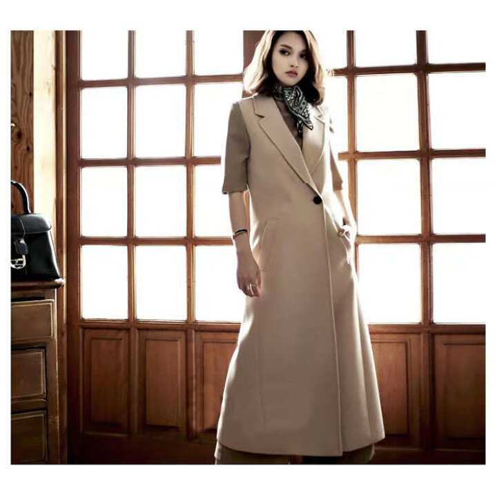楽天市場 ジレベスト 秋冬 ウールコート ロング ジャケット トレンド ノースリーブ 襟付きコート 秋 冬 おしゃれ 大人かわいい トレンド フェミニンモード トレンド Aラインコート Xs 大きいサイズ3xl 4xl 5xl 6xl ポケット付き キャメル ブラック 通勤 おしゃれ