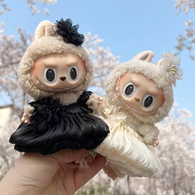 ラブブ服 ウェディングドレス パーティドレス ブライダル服 可愛い ラブブ ぬい服 17cm専用 ドールウェア ラブブ着せ替え ぬい撮り ハンドメイド 手作り かわいい プレゼントにおすすめ