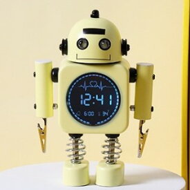 置き時計 目覚まし時計 かわいい デジタル時計 ロボット 置き物 ロボット時計 ユニーク 置時計 静音 お祝い 子供が喜ぶ プレゼント 5色が選べる メモクリップ