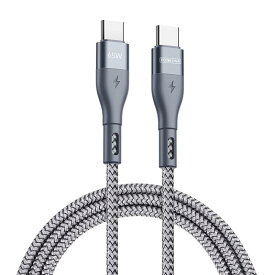 Beiwoer USB-C &amp; USB-C ケーブル 高耐久ナイロン USB QC3.0 PD対応 65W急速充電 Type C to Type C ケーブル MacBook/iPad Pro/Air Samsung Galaxy Sony Huawei NintendoSwitch等Type-c機種対応 (1m グレー)