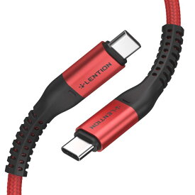 LENTION USB-C to USB-C 充電専用ケーブル 1m 60W対応 USB Power Delivery USB2.0 480Mbps転送速度 タイプc Macbook、iPad Pro、Surface、Switch、Xperia、Galaxyなど対応 (レッド)