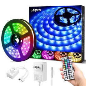 Lepro ledテープライト 防水 RGB テープライト SMD5050 ledテープ DIY マルチカラー 間接照明 44キーリモコン 調光調色