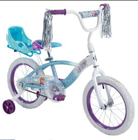 アメリカ直輸入　ディズニー　プリンセス　Disney　アナと雪の女王　人形用座席付　子供用　自転車　アウトドア　サイクリング　補助輪付き　16インチ　誕生日　クリスマス