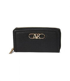 送料無料 アン クライン Anne Klein レディース 女性用 バッグ 鞄 ハンドバッグ クラッチ Bevel Logo Curved Zip Around Wallet - Black
