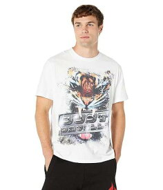 送料無料 ジャストカヴァリ Just Cavalli メンズ 男性用 ファッション Tシャツ Crew Neck Cotton T-Shirt with &quot;Tiger Roar&quot; Graphic - White