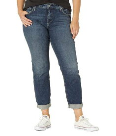 送料無料 Silver Jeans Co. レディース 女性用 ファッション ジーンズ デニム Plus Size Boyfriend Mid-Rise Slim Leg Jeans W27101EGX485 - Indigo