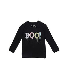 送料無料 Chaser Kids 女の子用 ファッション 子供服 Tシャツ Boo Recycled Bliss Knit Tee with Glitter (Little Kids/Big Kids) - True Black