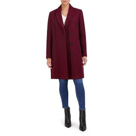 送料無料 コールハーン Cole Haan レディース 女性用 ファッション アウター ジャケット コート ウール・ピーコート Asymmetrical Peak Lapel Coat - Bordeaux