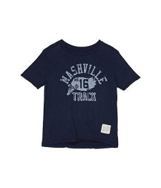 送料無料 オリジナルレトロブランド The Original Retro Brand Kids キッズ 子供用 ファッション 子供服 Tシャツ 100% Cotton Nashville Track Crew Neck Tee (Big Kids) - Navy