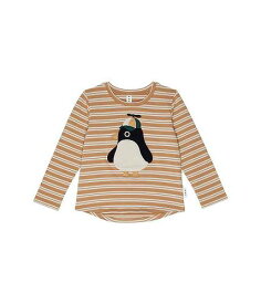 送料無料 HUXBABY キッズ 子供用 ファッション 子供服 Tシャツ Cool Penguin Stripe Top (Infant/Toddler) - Almond/Amber Stripe