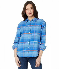 送料無料 ペンドルトン Pendleton レディース 女性用 ファッション ボタンシャツ Boyfriend Flannel Shirt - Blue/Redwood Plaid