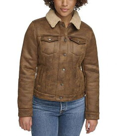送料無料 リーバイス Levi&#039;s(R) レディース 女性用 ファッション アウター ジャケット コート Faux Shearling Trucker Jacket - Brown/Sesame