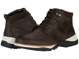 送料無料 クラークス Clarks メンズ 男性用 シューズ 靴 ブーツ レースアップ 編み上げ Topton Mid GTX - Dark Brown Oily Leather