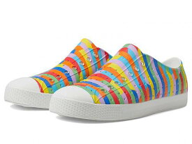 送料無料 ネイティブ Native Shoes シューズ 靴 スニーカー 運動靴 Jefferson Sugarlite Print - Shell White/Shell White/Rainbow Multi Stripe 2